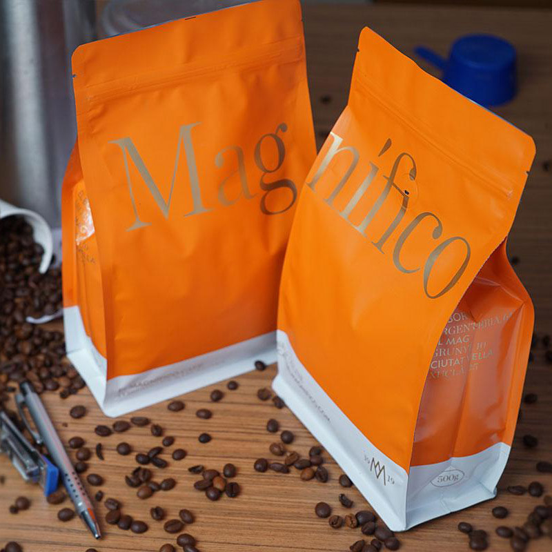 Túi dây kéo Matt Finish Coffee Side Gusset
